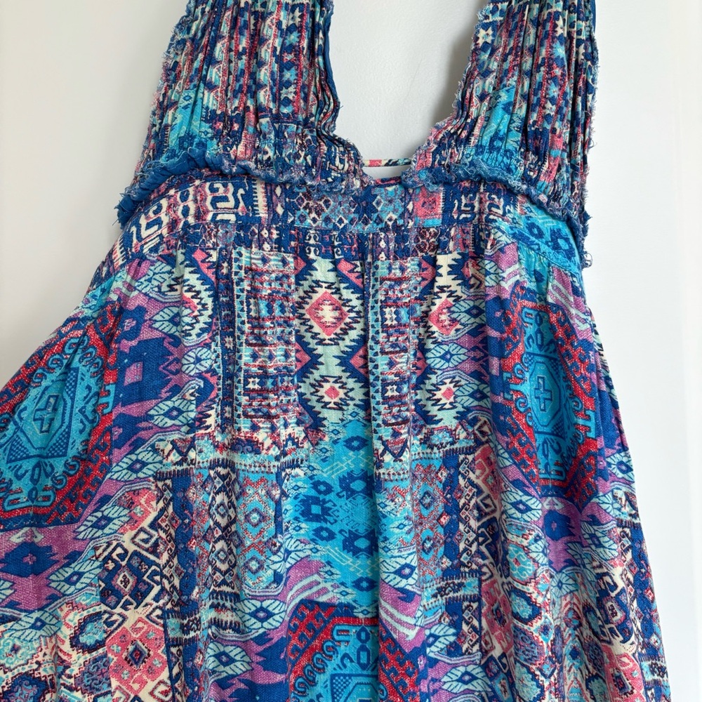 Blue Patterned Maxi Dress - Picture 3 of 8